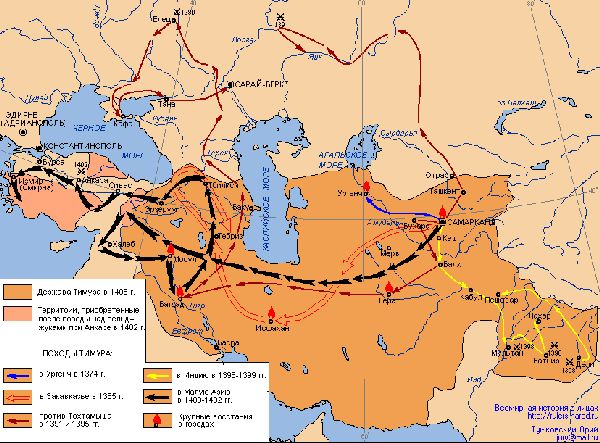conquests of timur: map