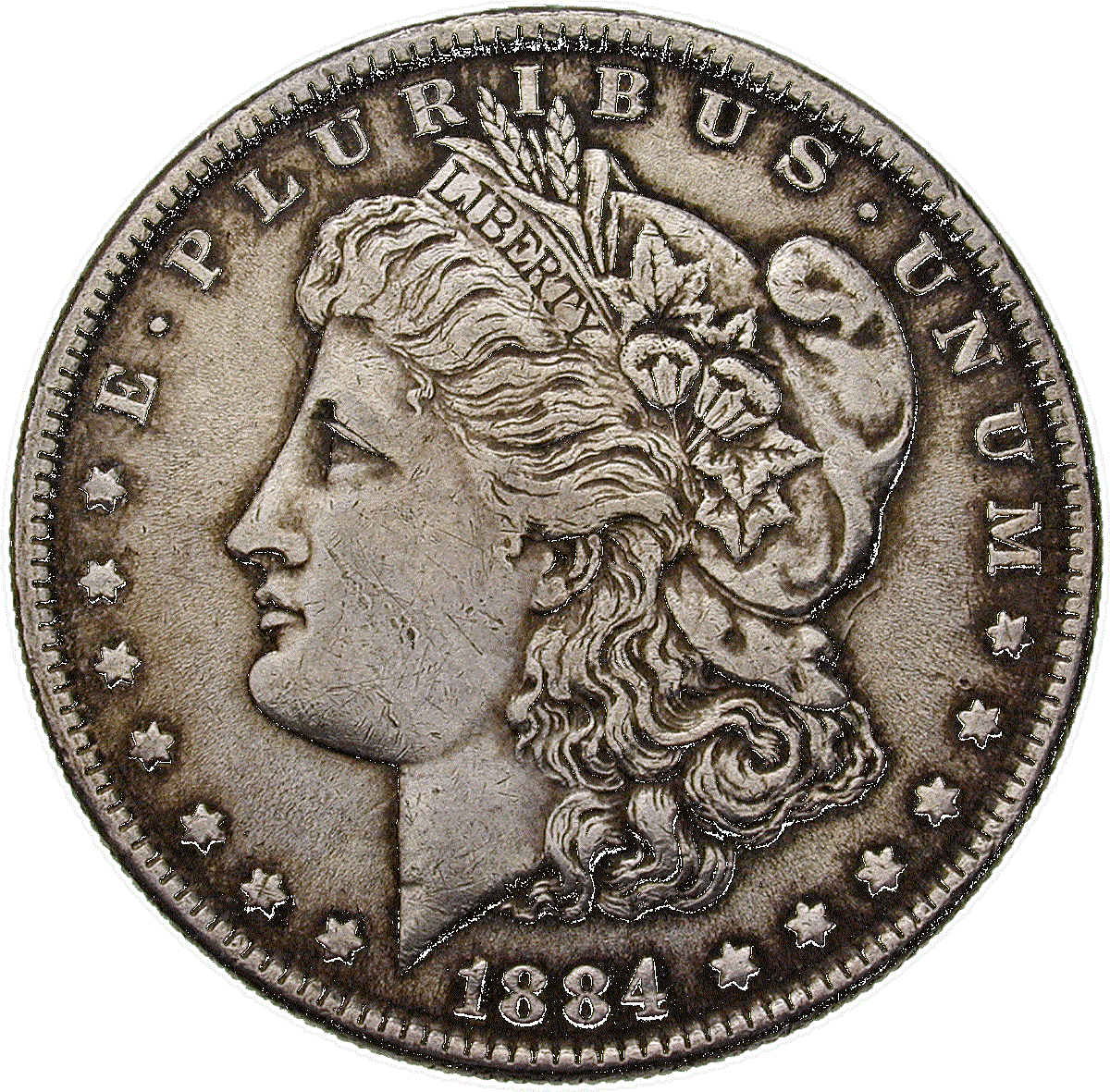 america dollar 1884 obverse