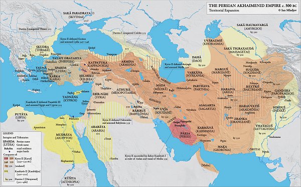 map of achaemenid empire