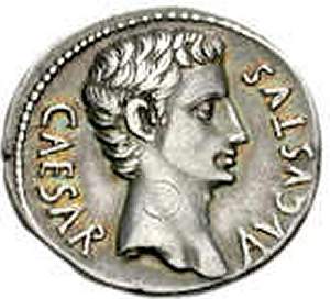 denarius of Augustus obv