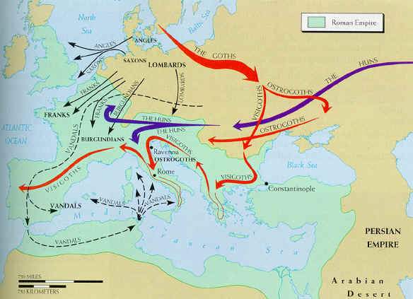 map of barbarian invasions