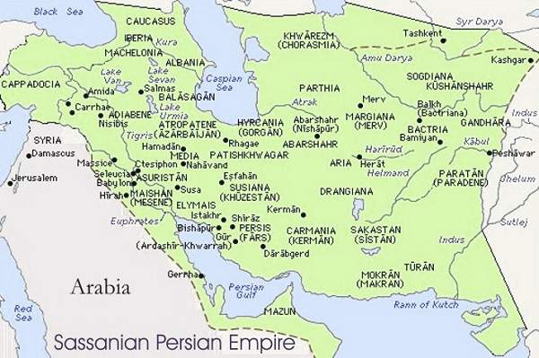 map of sasanian empire